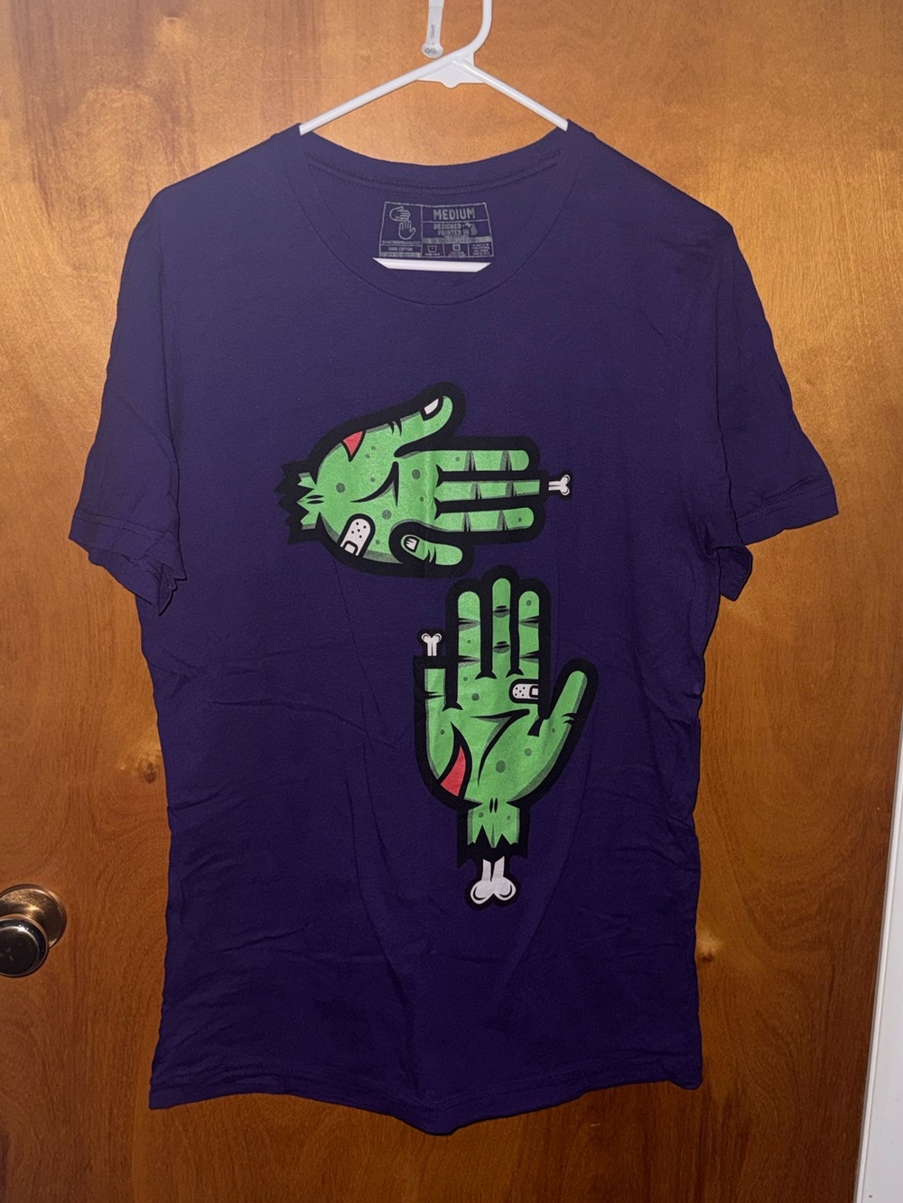 Mens Graphic Tee with Frankenstein hands representing state of Michigan
